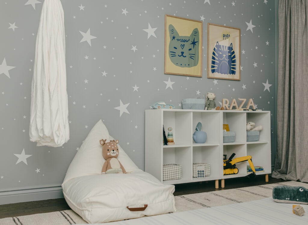 Young boy's star-filled blue room design for charity
