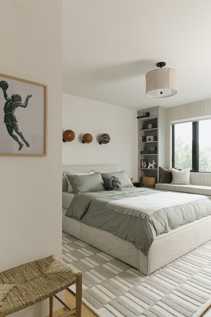 Big kid's bedroom sports theme neutral boy