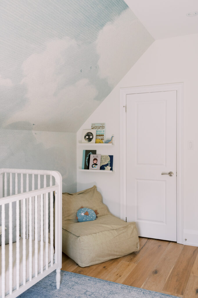 boys nursery design clouds and blue