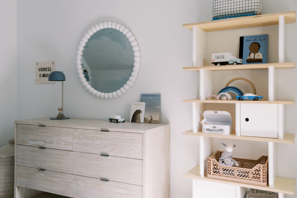 boys nursery design natural and blue 